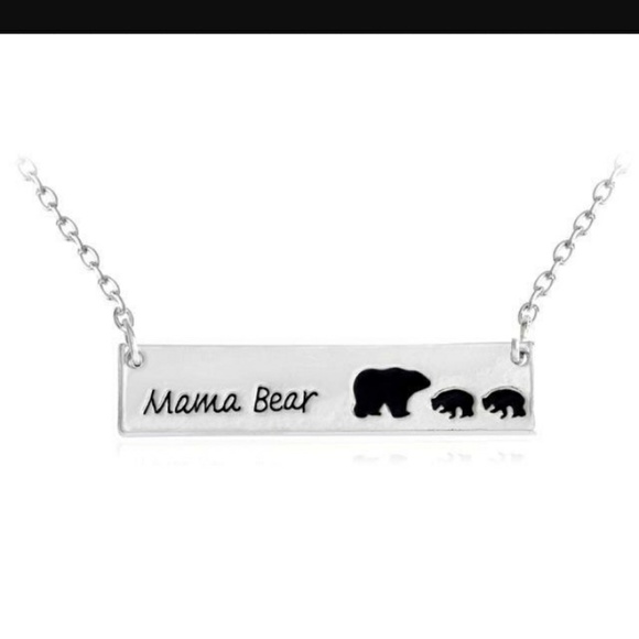 mama bear 2 cubs necklace